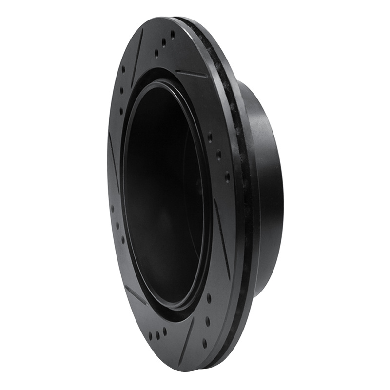 Subaru Forester Brake Rotor (1) - Rear Right - R1 Concepts - Drilled & Slotted - Black - `14-`18